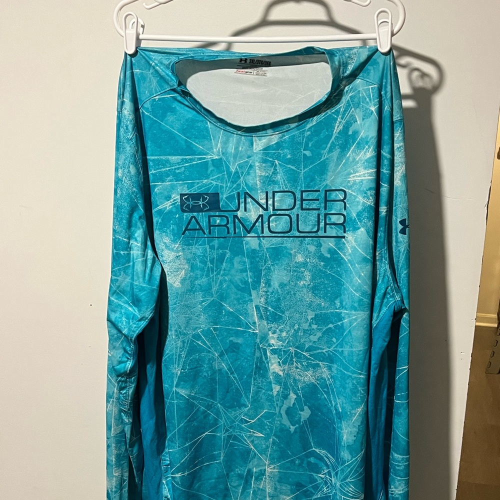 Under Armour Fish Teal HeatGear Sun Shirt